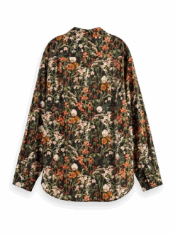 Scotch & Soda Printed Relaxed Fit Shirt -Scotch & Soda 169343 Meadow 20Deep 20Raspberry BCK