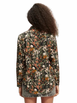 Scotch & Soda Printed Relaxed Fit Shirt -Scotch & Soda 169343 Meadow 20Deep 20Raspberry MDL BCK