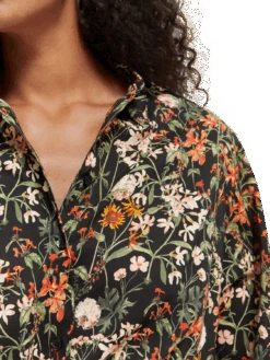 Scotch & Soda Printed Relaxed Fit Shirt -Scotch & Soda 169343 Meadow 20Deep 20Raspberry MDL DTL1