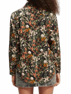 Scotch & Soda Printed Relaxed Fit Shirt -Scotch & Soda 169343 Meadow 20Deep 20Raspberry NHD BCK