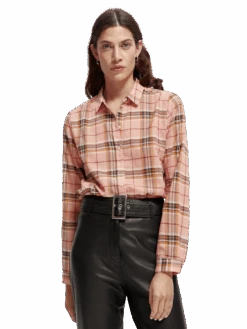 Scotch & Soda Printed Regular Fit Shirt 23 Scotch & Soda Printed Regular Fit Shirt -Scotch & Soda 169344 Winter 20Peach 20Check MDL CRP