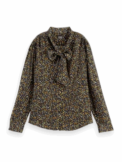 Scotch & Soda Lightweight Shirt With Ribbon Collar 18 Scotch & Soda Lightweight Shirt With Ribbon Collar -Scotch & Soda 169362 Space 20floral 20cinnamon 20spice FNT