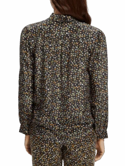 Scotch & Soda Lightweight Shirt With Ribbon Collar 16 Scotch & Soda Lightweight Shirt With Ribbon Collar -Scotch & Soda 169362 Space 20floral 20cinnamon 20spice NHD BCK