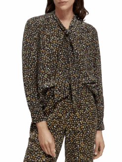 Scotch & Soda Lightweight Shirt With Ribbon Collar