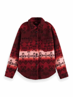 Scotch & Soda Printed Jacquard Overshirt -Scotch & Soda 169364 Aztec 20Burnt 20Saffron FNT