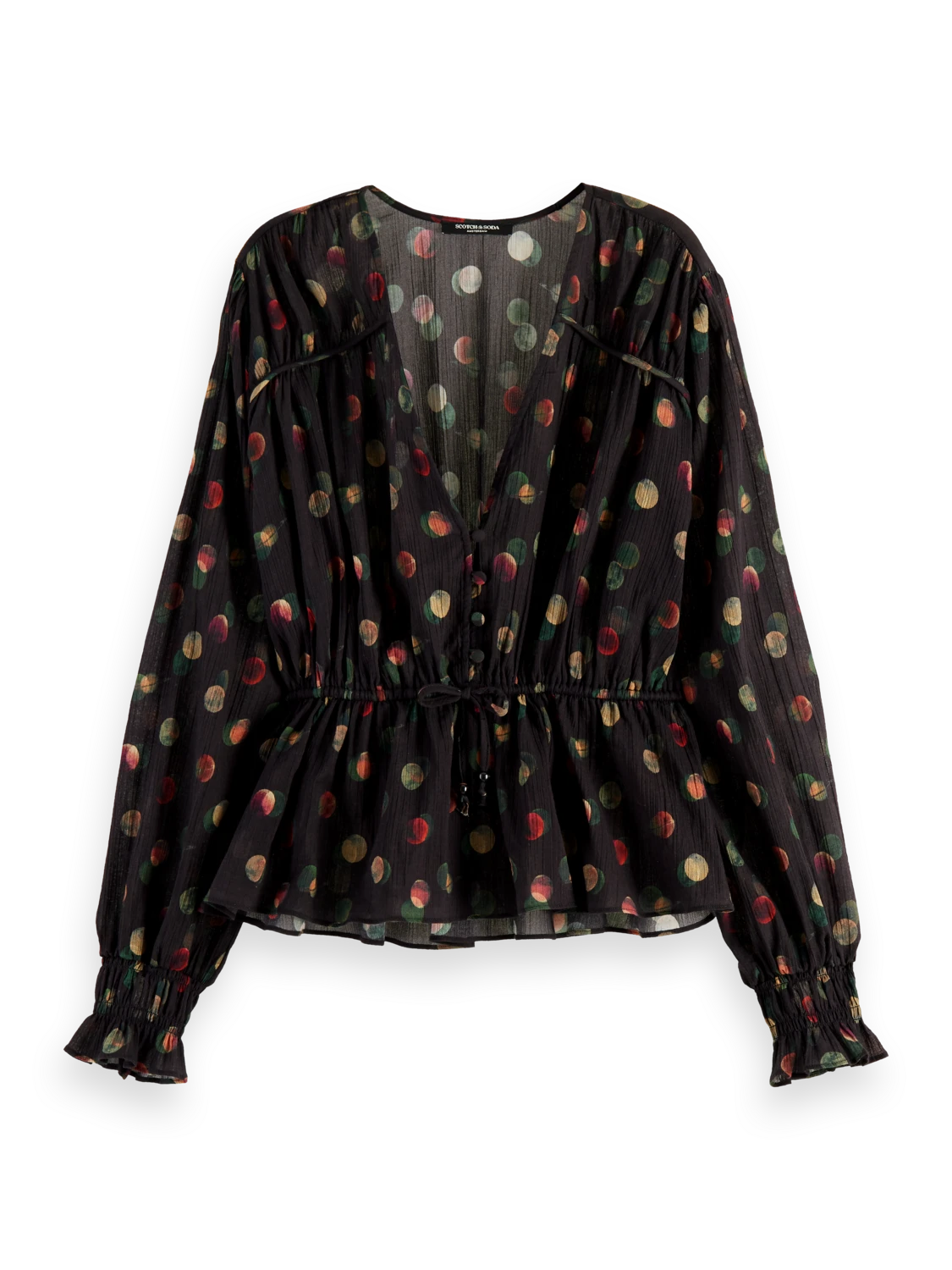 Scotch & Soda Printed Peplum V-Neck Shirt 7 Scotch & Soda Printed Peplum V-Neck Shirt - Image 5