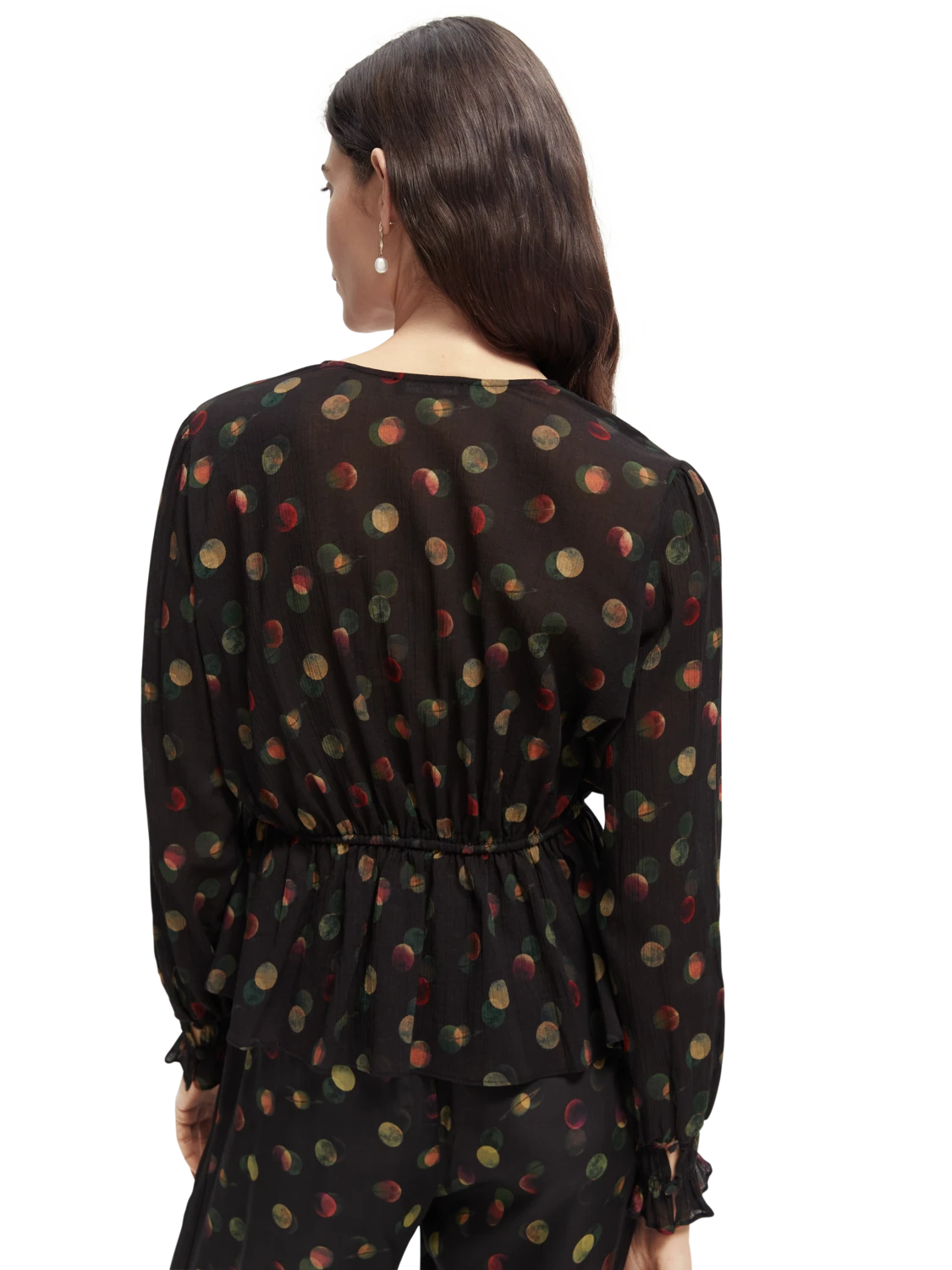 Scotch & Soda Printed Peplum V-Neck Shirt 11 Scotch & Soda Printed Peplum V-Neck Shirt - Image 9