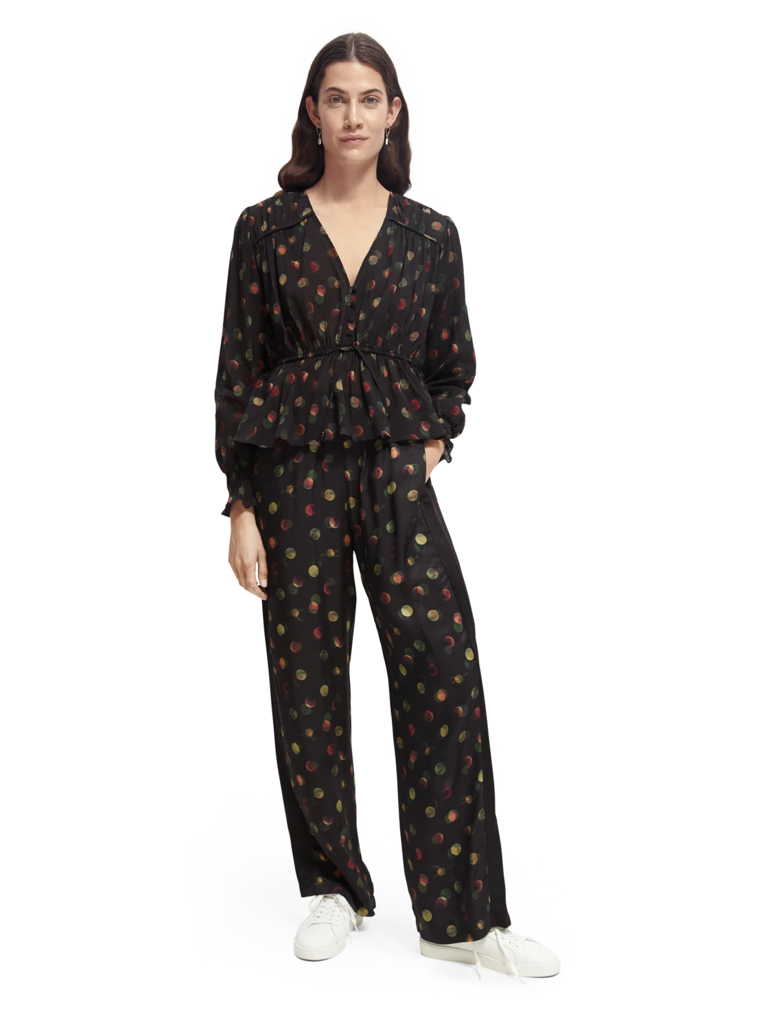 Scotch & Soda Printed Peplum V-Neck Shirt 14 Scotch & Soda Printed Peplum V-Neck Shirt - Image 12