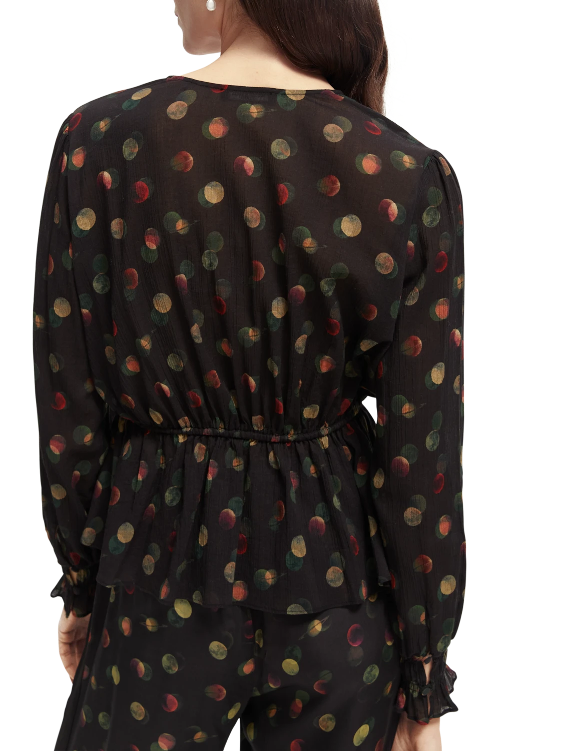 Scotch & Soda Printed Peplum V-Neck Shirt 5 Scotch & Soda Printed Peplum V-Neck Shirt - Image 3