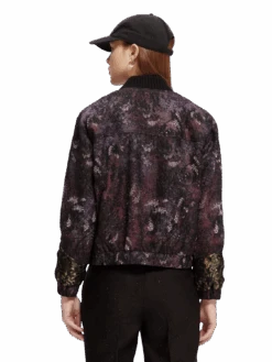 Scotch & Soda Printed Jacquard Bomber Jacket -Scotch & Soda 169373 Midnight 20Slate MDL BCK