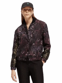 Scotch & Soda Printed Jacquard Bomber Jacket -Scotch & Soda 169373 Midnight 20Slate MDL CRP