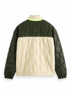 Scotch & Soda Panelled Quilted Teddy Jacket -Scotch & Soda 169383 Combo 20A BCK