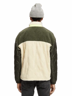 Scotch & Soda Panelled Quilted Teddy Jacket -Scotch & Soda 169383 Combo 20A MDL BCK