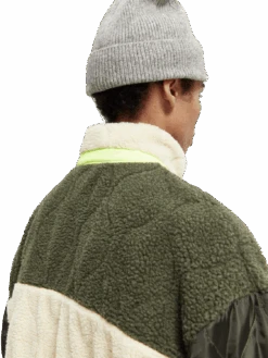 Scotch & Soda Panelled Quilted Teddy Jacket -Scotch & Soda 169383 Combo 20A MDL DTL2