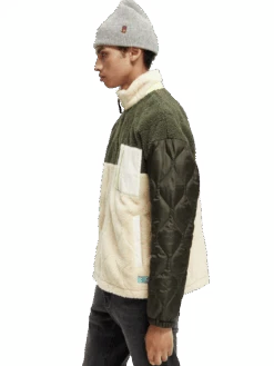 Scotch & Soda Panelled Quilted Teddy Jacket -Scotch & Soda 169383 Combo 20A MDL SDE