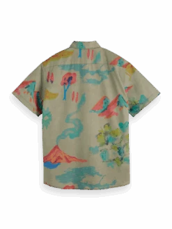 Scotch & Soda Printed Organic Cotton Short-Sleeved Shirt -Scotch & Soda 169387 Combo 20A BCK