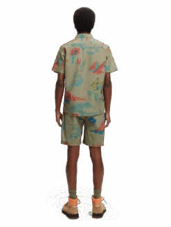 Scotch & Soda Printed Organic Cotton Short-Sleeved Shirt -Scotch & Soda 169387 Combo 20A MDL BCK