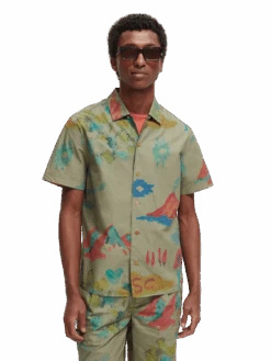Scotch & Soda Printed Organic Cotton Short-Sleeved Shirt -Scotch & Soda 169387 Combo 20A MDL CRP