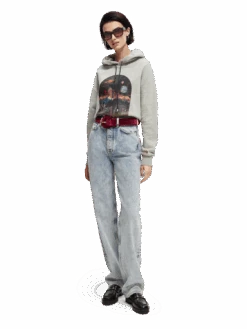 Scotch & Soda Loose Fit Organic Cotton Artwork Hoodie 25 Scotch & Soda Loose Fit Organic Cotton Artwork Hoodie -Scotch & Soda 169412 Grey 20Melange MDL FNT