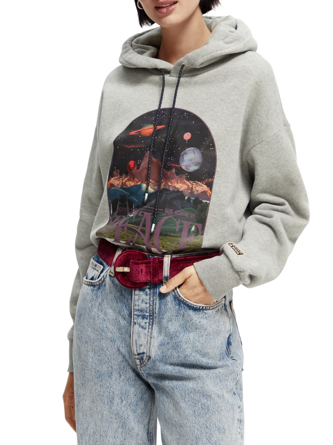 Scotch & Soda Loose Fit Organic Cotton Artwork Hoodie 3 Scotch & Soda Loose Fit Organic Cotton Artwork Hoodie
