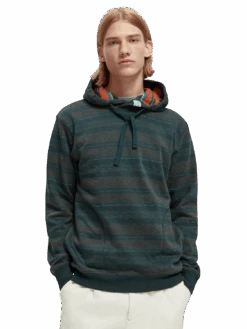Scotch & Soda Striped Contrast-Lined Hoodie 23 Scotch & Soda Striped Contrast-Lined Hoodie -Scotch & Soda 169470 Combo 20A MDL CRP