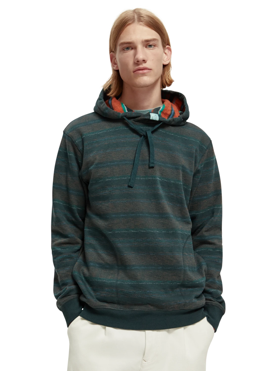 Scotch & Soda Striped Contrast-Lined Hoodie 12 Scotch & Soda Striped Contrast-Lined Hoodie - Image 10
