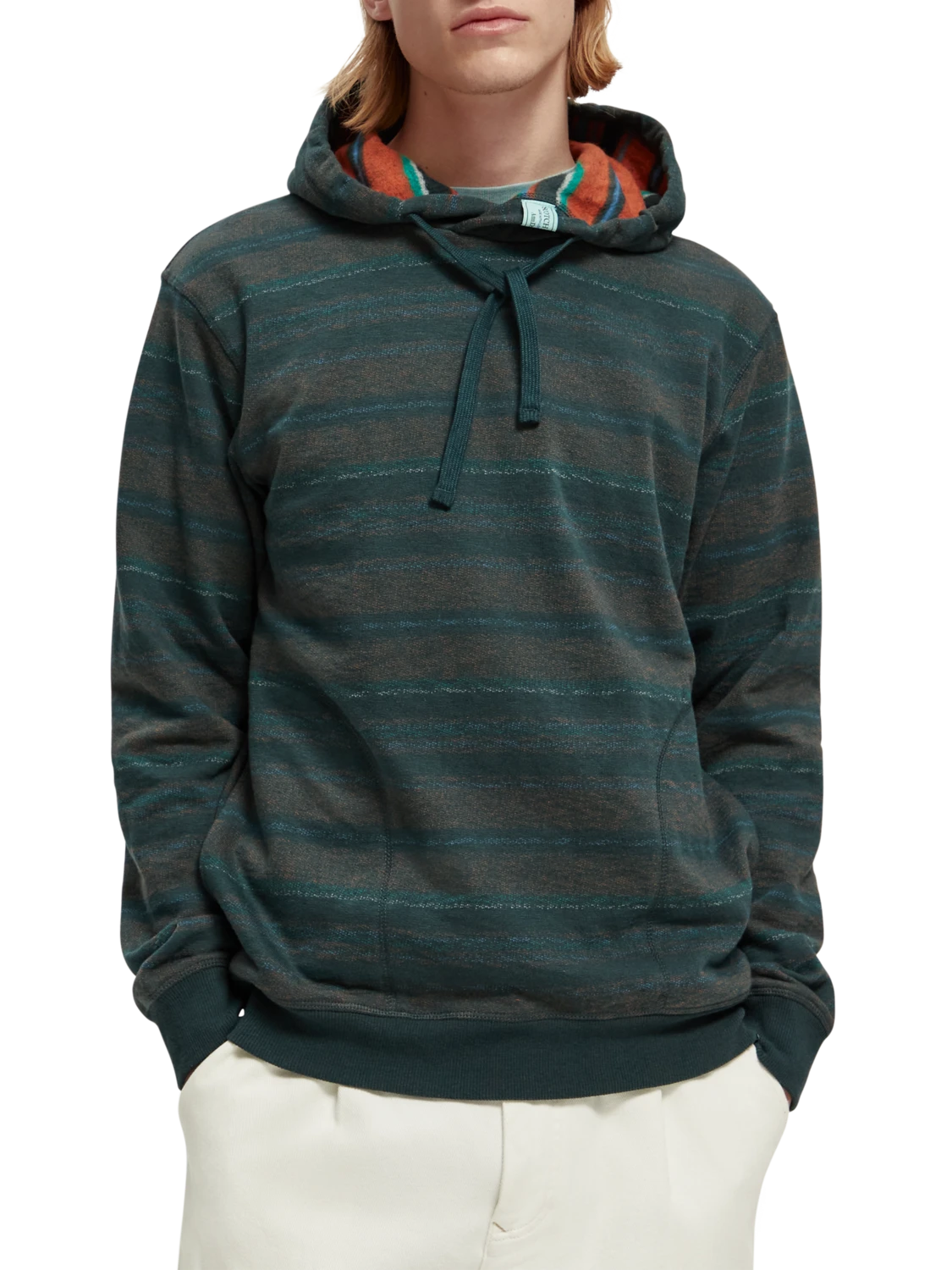 Scotch & Soda Striped Contrast-Lined Hoodie 3 Scotch & Soda Striped Contrast-Lined Hoodie