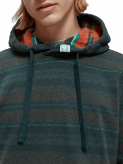 Scotch & Soda Striped Contrast-Lined Hoodie 17 Scotch & Soda Striped Contrast-Lined Hoodie -Scotch & Soda 169470 Combo 20A NHD DTL1