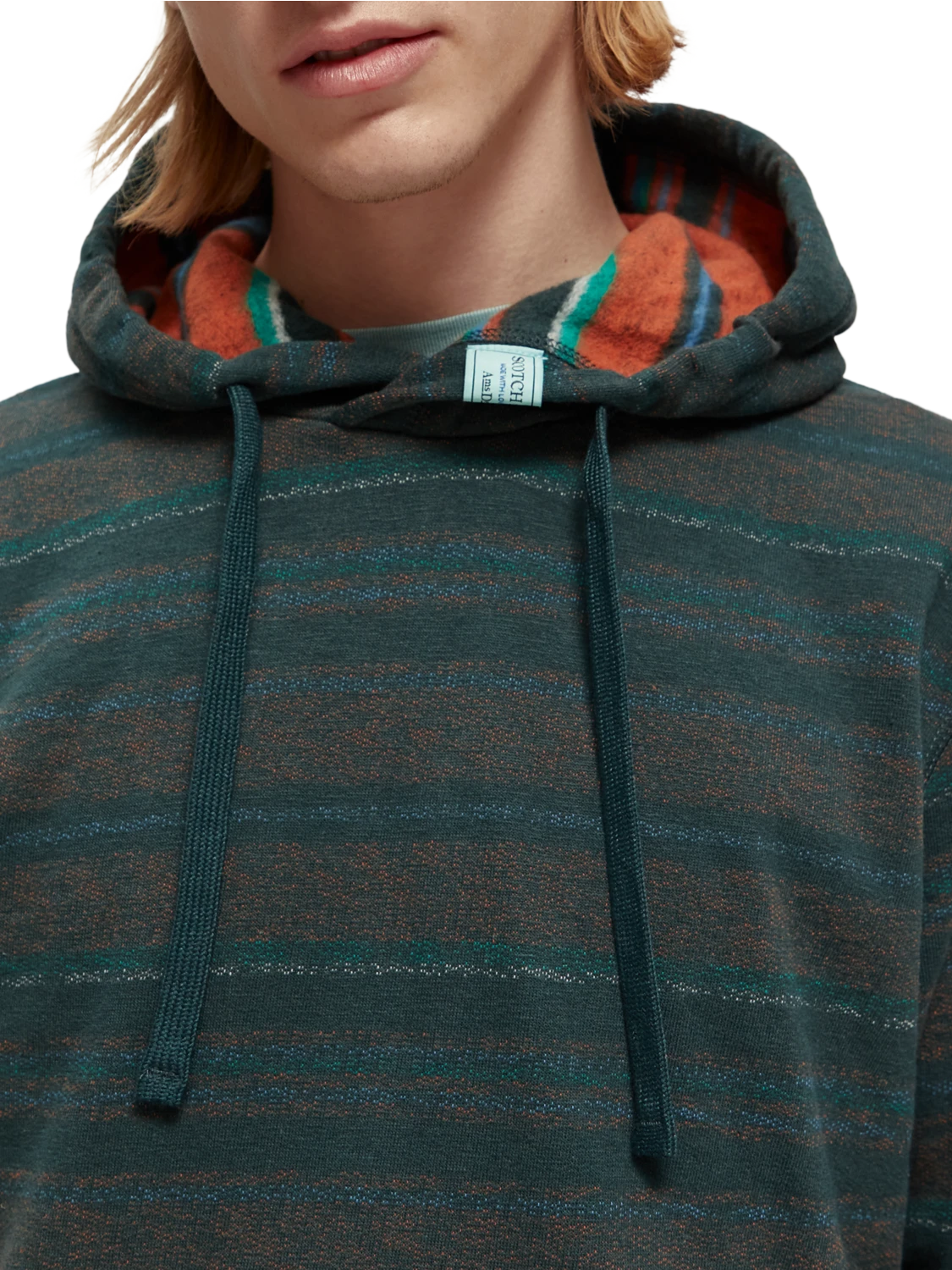 Scotch & Soda Striped Contrast-Lined Hoodie 6 Scotch & Soda Striped Contrast-Lined Hoodie - Image 4