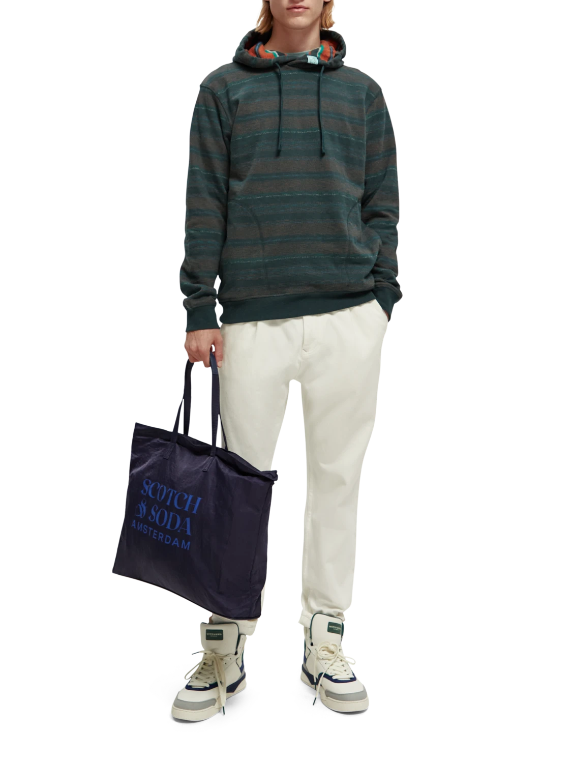 Scotch & Soda Striped Contrast-Lined Hoodie 4 Scotch & Soda Striped Contrast-Lined Hoodie - Image 2