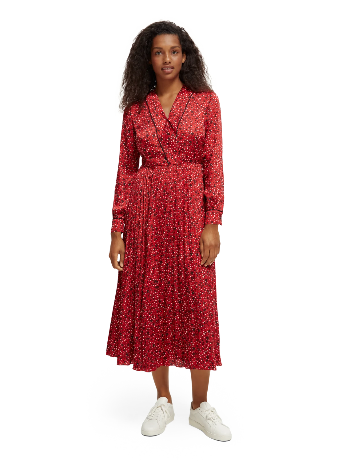 Scotch & Soda Long-Sleeved Pleated Midi Dress 14 Scotch & Soda Long-Sleeved Pleated Midi Dress - Image 12