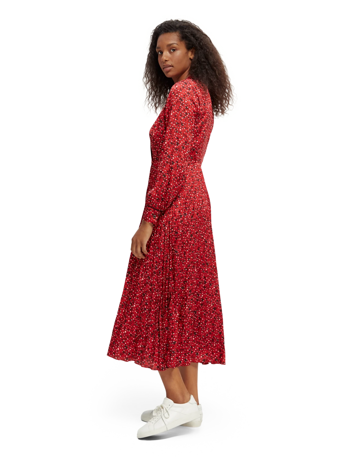 Scotch & Soda Long-Sleeved Pleated Midi Dress 15 Scotch & Soda Long-Sleeved Pleated Midi Dress - Image 13