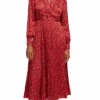 Scotch & Soda Long-Sleeved Pleated Midi Dress -Scotch & Soda 169573 Space 20Floral 20Electric 20Red NHD CRP