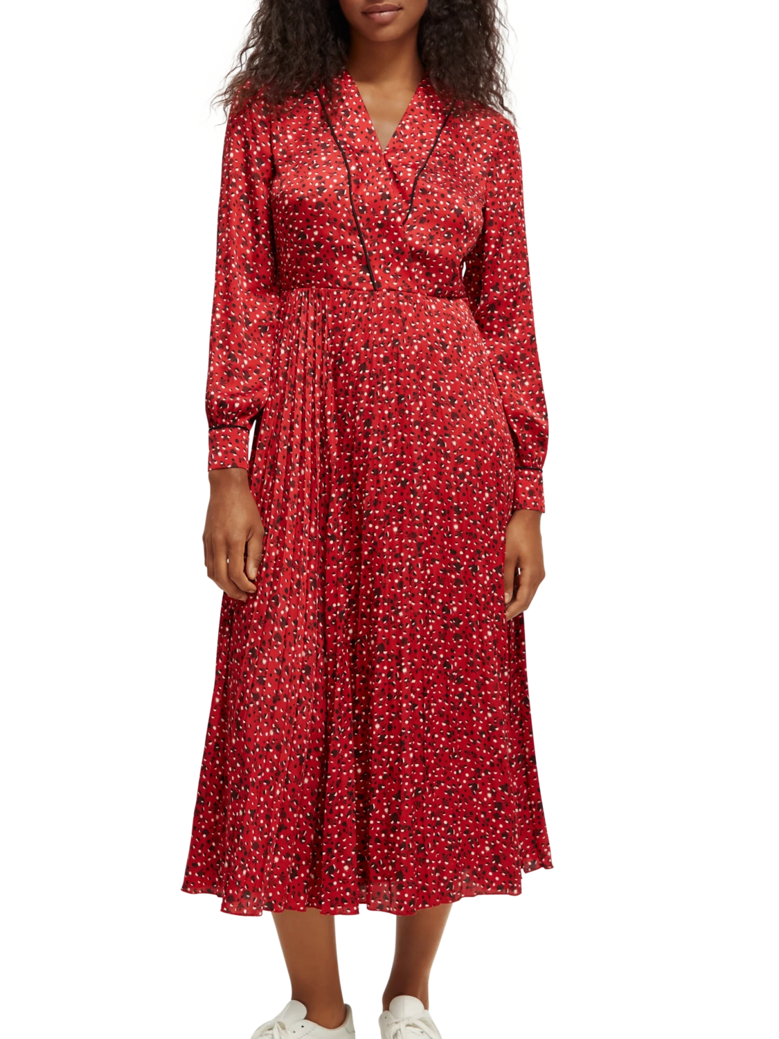 Scotch & Soda Long-Sleeved Pleated Midi Dress 3 Scotch & Soda Long-Sleeved Pleated Midi Dress