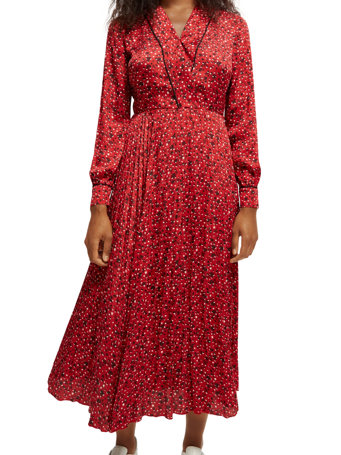 Scotch & Soda Long-Sleeved Pleated Midi Dress 6 Scotch & Soda Long-Sleeved Pleated Midi Dress - Image 4