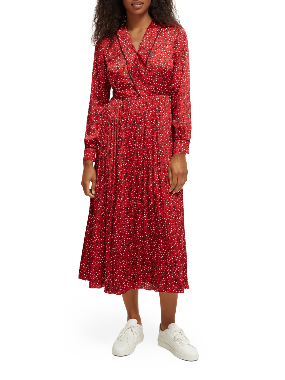 Scotch & Soda Long-Sleeved Pleated Midi Dress 4 Scotch & Soda Long-Sleeved Pleated Midi Dress - Image 2