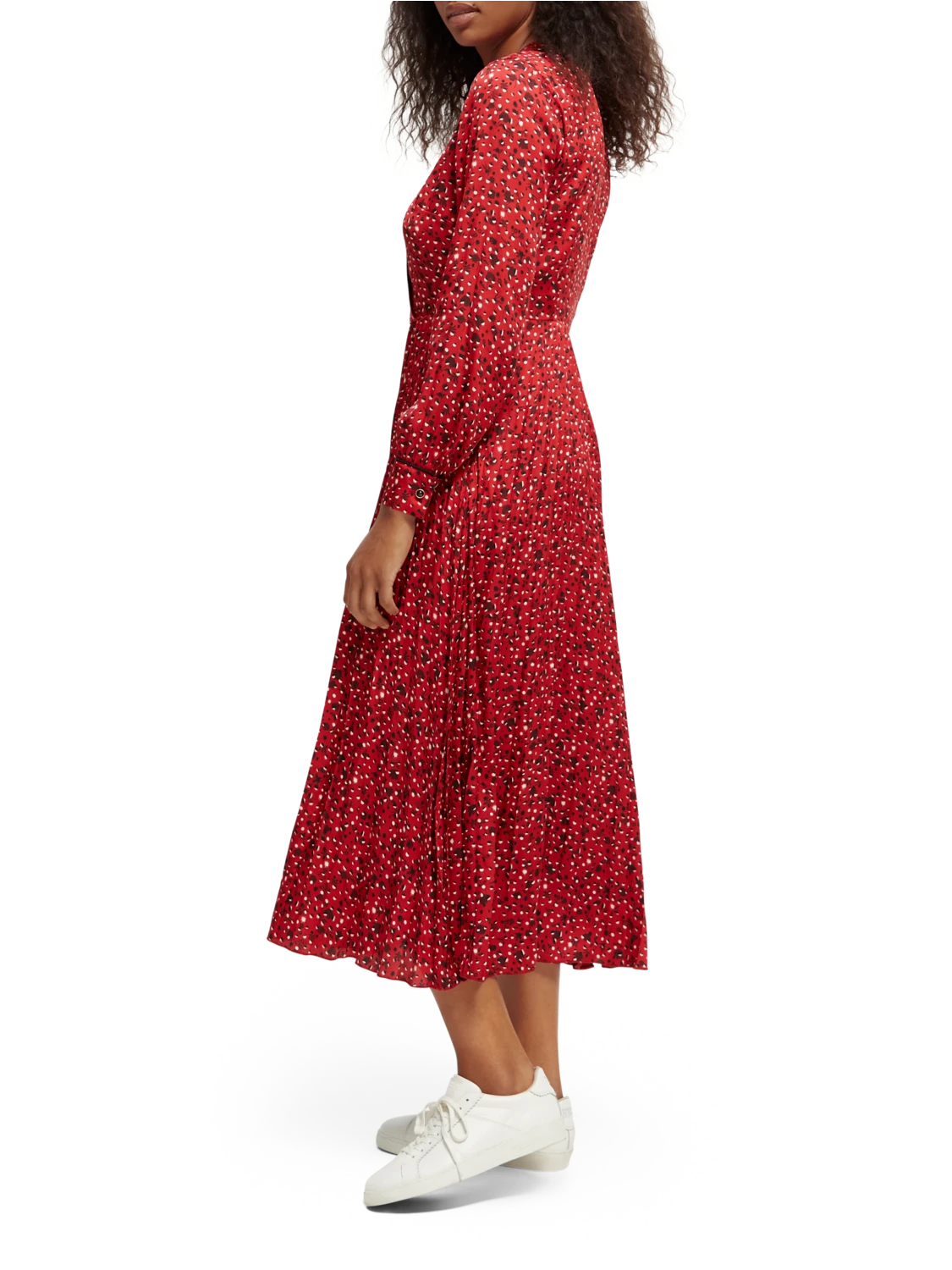 Scotch & Soda Long-Sleeved Pleated Midi Dress 16 Scotch & Soda Long-Sleeved Pleated Midi Dress - Image 14