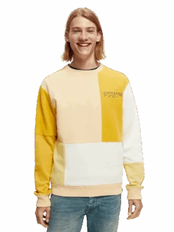 Scotch & Soda Organic Brushed Felpa Panelled Sweatshirt 23 Scotch & Soda Organic Brushed Felpa Panelled Sweatshirt -Scotch & Soda 169600 Combo 20A MDL CRP