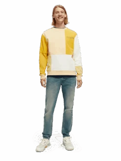 Scotch & Soda Organic Brushed Felpa Panelled Sweatshirt 25 Scotch & Soda Organic Brushed Felpa Panelled Sweatshirt -Scotch & Soda 169600 Combo 20A MDL FNT