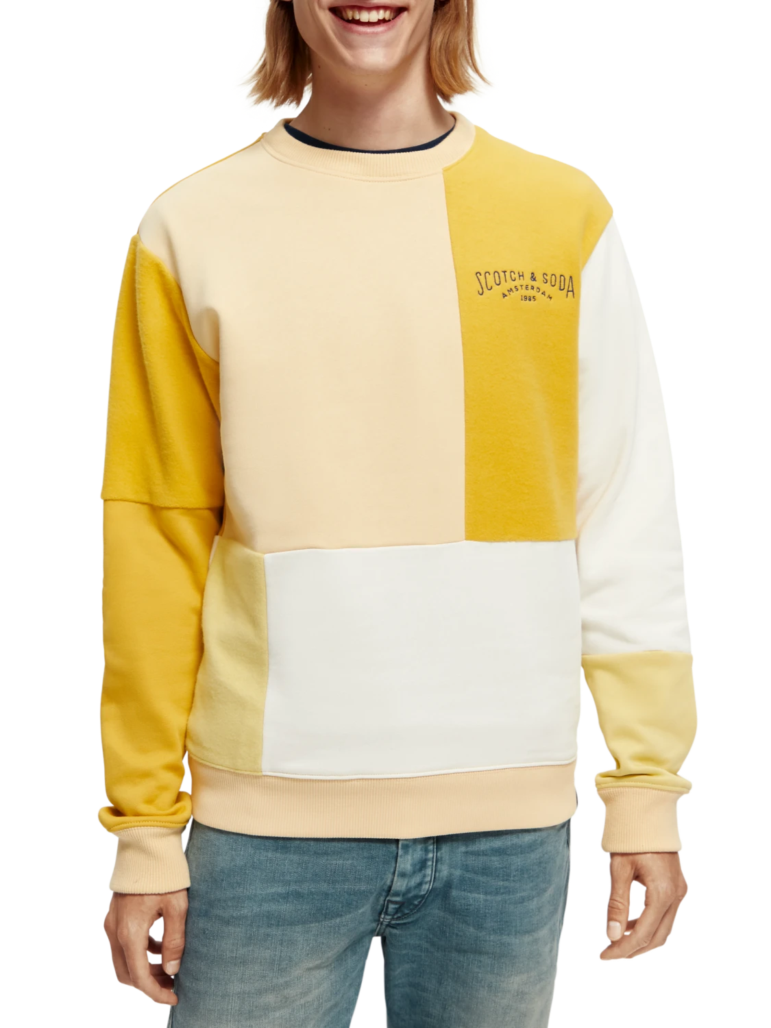 Scotch & Soda Organic Brushed Felpa Panelled Sweatshirt 3 Scotch & Soda Organic Brushed Felpa Panelled Sweatshirt