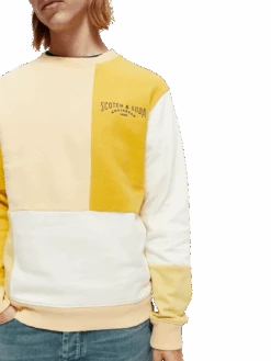 Scotch & Soda Organic Brushed Felpa Panelled Sweatshirt 17 Scotch & Soda Organic Brushed Felpa Panelled Sweatshirt -Scotch & Soda 169600 Combo 20A NHD DTL1