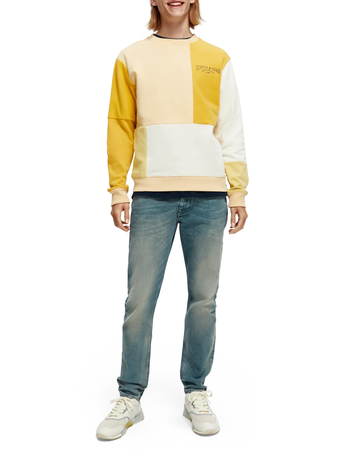 Scotch & Soda Organic Brushed Felpa Panelled Sweatshirt 4 Scotch & Soda Organic Brushed Felpa Panelled Sweatshirt - Image 2