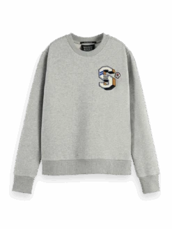 Scotch & Soda Regular-Fit Artwork Crewneck Sweatshirt 18 Scotch & Soda Regular-Fit Artwork Crewneck Sweatshirt -Scotch & Soda 169610 Light 20Heather 20Grey FNT