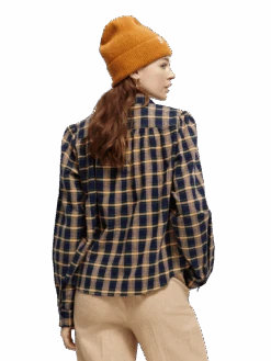 Scotch & Soda Checked Slim Fit Shirt 22 Scotch & Soda Checked Slim Fit Shirt -Scotch & Soda 169617 Blue 20Spruce 20Plaid MDL BCK