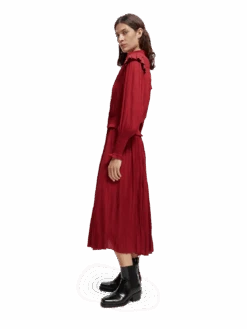 Scotch & Soda Smocked Midi Dress -Scotch & Soda 169621 Deep 20Raspberry MDL SDE