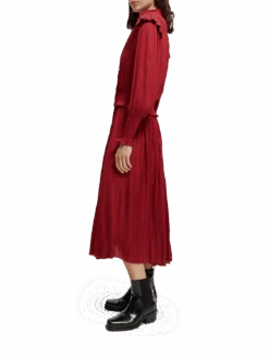 Scotch & Soda Smocked Midi Dress -Scotch & Soda 169621 Deep 20Raspberry NHD SDE