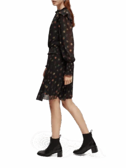 Scotch & Soda Printed Smocked Mini Dress -Scotch & Soda 169628 Planets NHD SDE