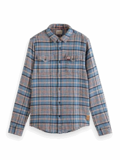 Scotch & Soda Regular Fit Checked Brushed Flannel Shirt -Scotch & Soda 169732 Combo 20B FNT