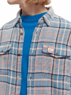Scotch & Soda Regular Fit Checked Brushed Flannel Shirt -Scotch & Soda 169732 Combo 20B NHD DTL2