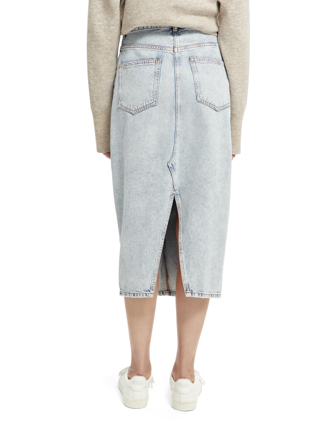 Scotch & Soda High-Rise Structured Denim Midi Pencil Skirt 5 Scotch & Soda High-Rise Structured Denim Midi Pencil Skirt - Image 3